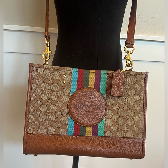 Coach Dempsey Carryall Bag In Signature Jacquard With Stripe And Coach Patch - Picture 1 of 11